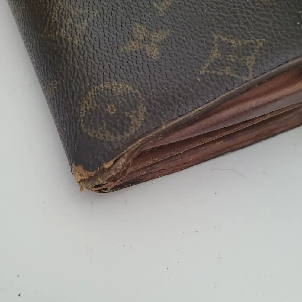 Authentic‎ LOUIS VUITTON LV Vintage Monogram Sarah Wallet Envelope Leather Large